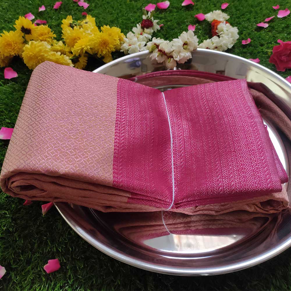 Baker Miller Pink Paradise: Pink Zari Kanjivaram Silk Sarees