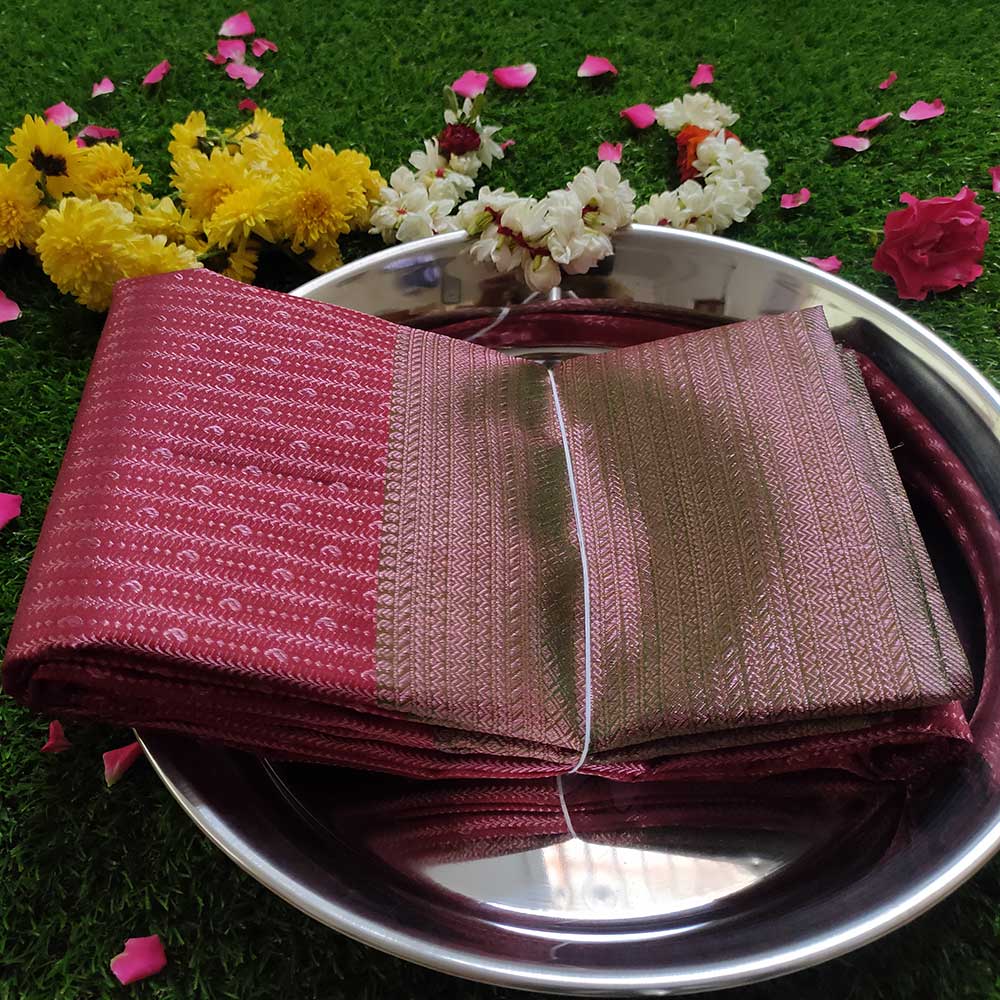 Damson Pink Dream: Pink Zari Kanjivaram Silk Sarees