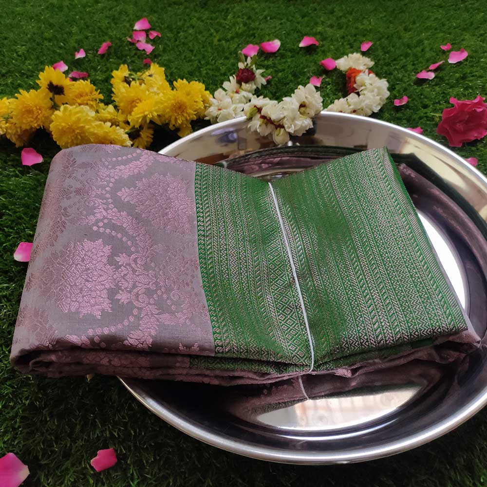 Lavender Love Affair: Pink Zari Kanjivaram Silk Sarees