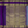 Cloud Gray and Dark Violet Kanjivaram Silk Sarees