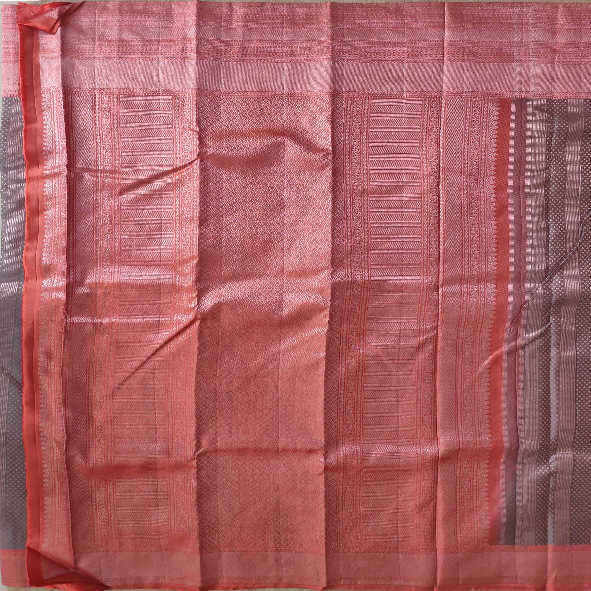 Graphite Gray with Pink Zari Kanjivaram Silk Sarees