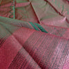 Jungle Green Blossom: Pink Zari Kanjivaram Silk Sarees
