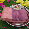 Orchid Body, Melon Orange Border, Pink Zari Kanjivaram Silk Sarees