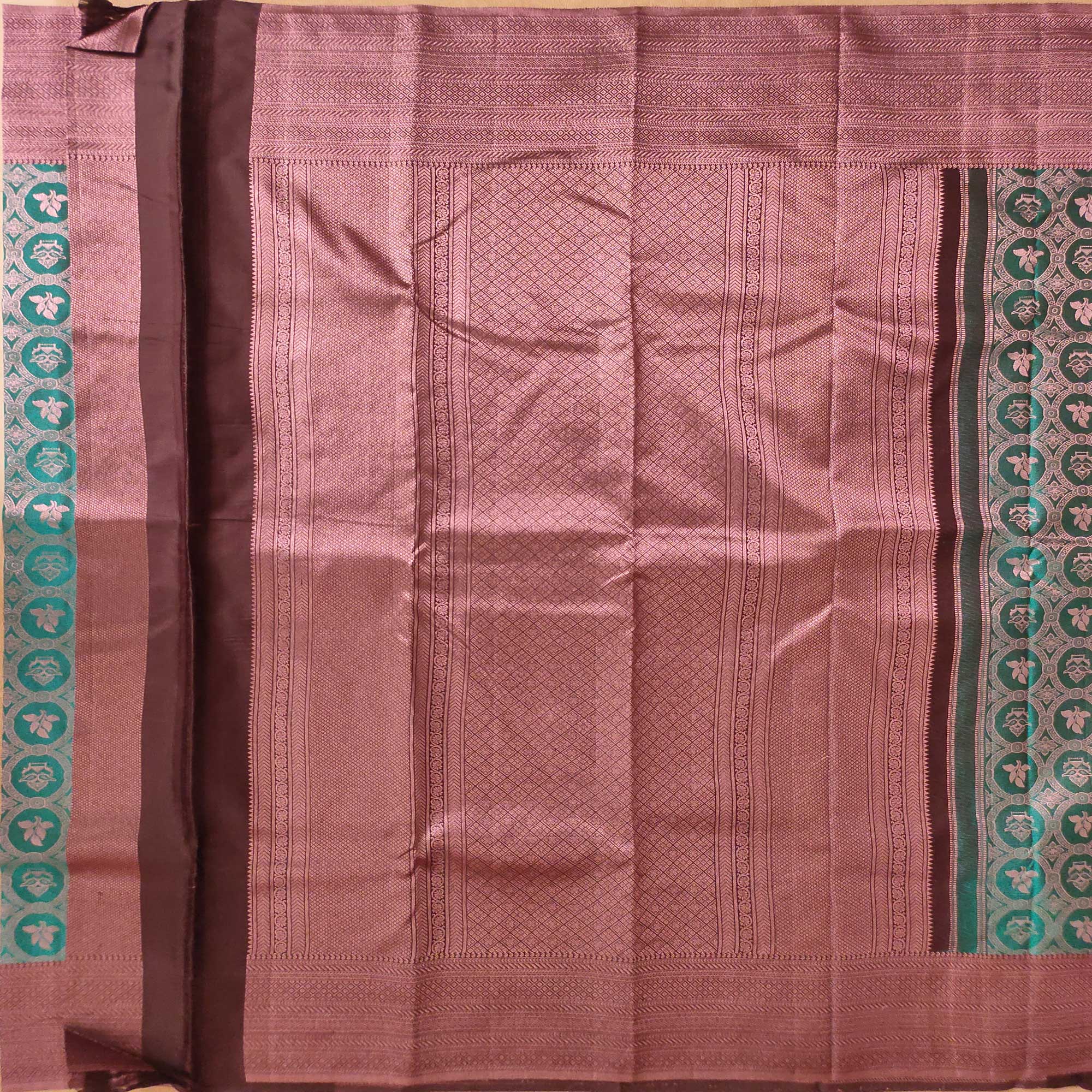 Pale Turquoise with Pink Zari Kanjivaram Silk Sarees