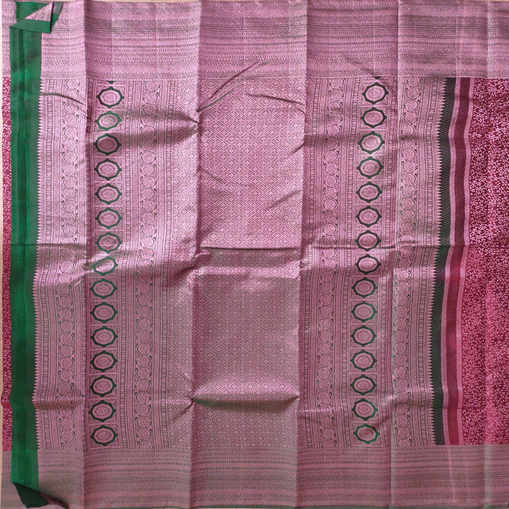 Puce Red Passion: Pink Zari Kanjivaram Silk Sarees