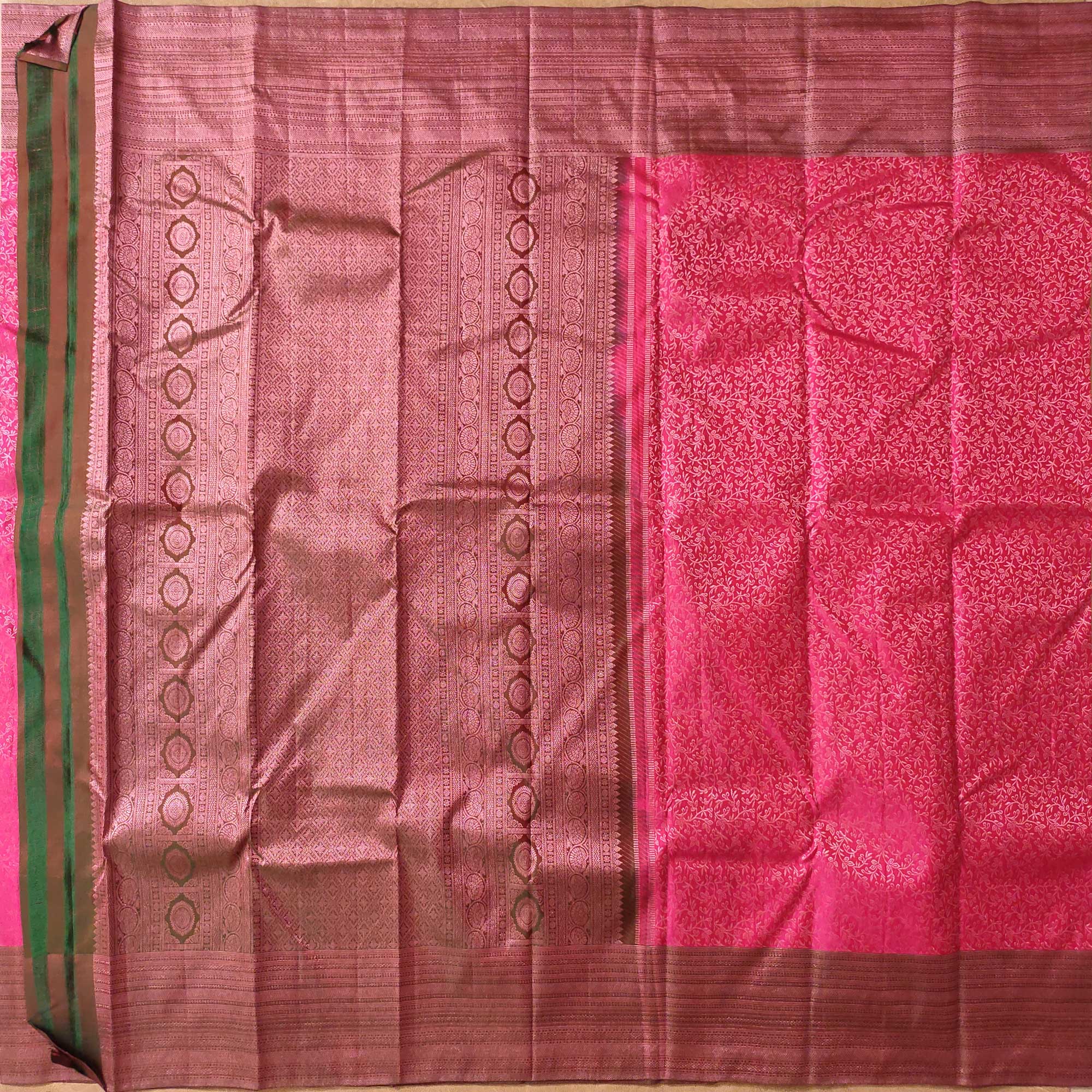 Rose Red Romance: Pink Zari Kanjivaram Silk Sarees
