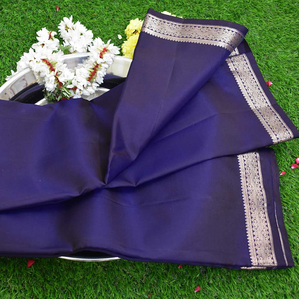 Spanish Violet Kanjivaram silk Saree
