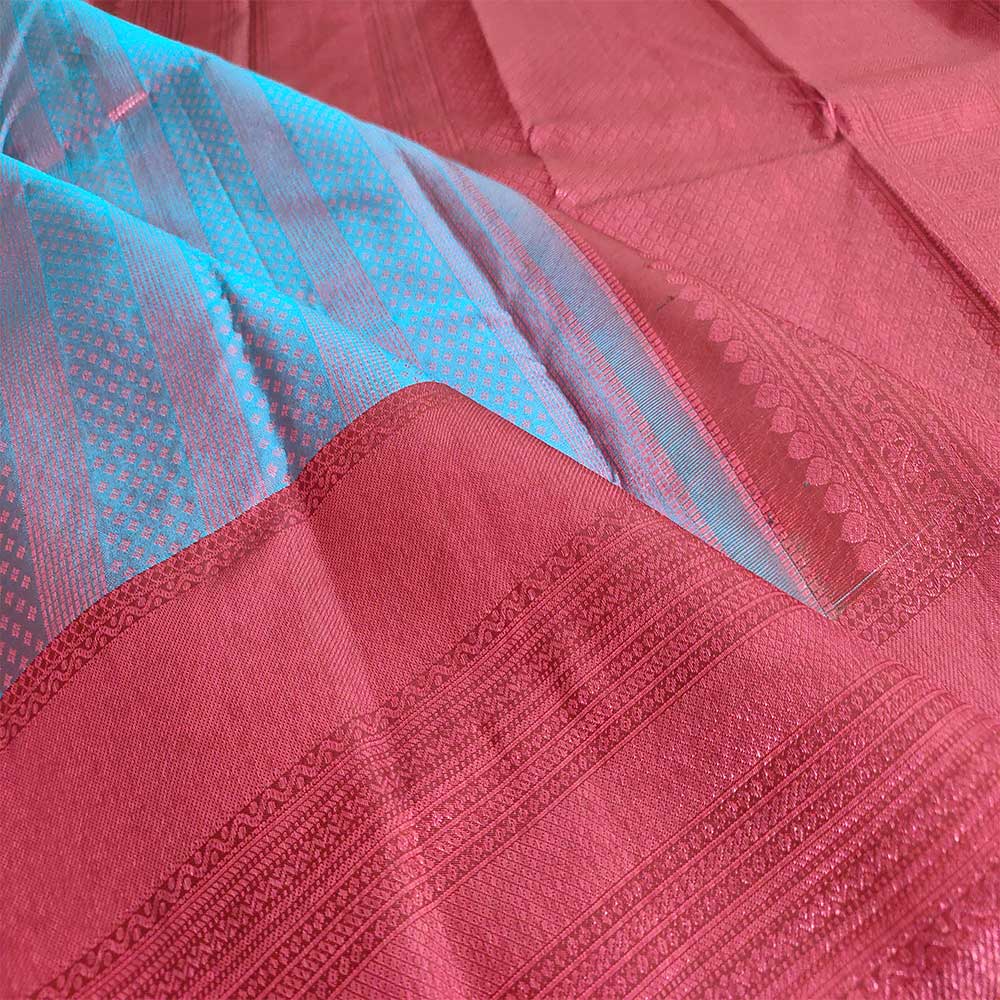 UCLA Blue Brilliance: Pink Zari Kanjivaram Silk Sarees.