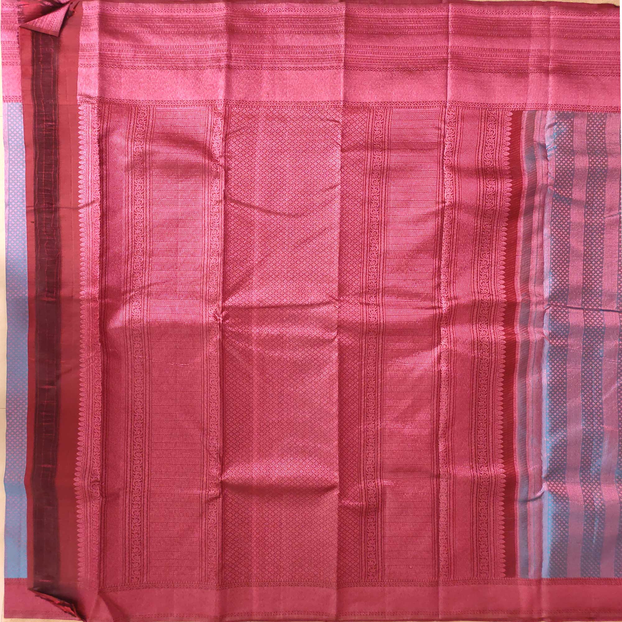 UCLA Blue Brilliance: Pink Zari Kanjivaram Silk Sarees.